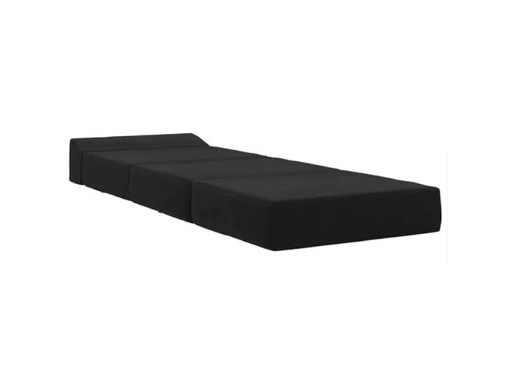 KKgypkn Klappsofa Bett Schwarz 200x70x15 cm Polyester Abnehmbarer Bezug mit Reißverschluss, Schaumstofffüllung, 2-in-1 Design, für Wohnzimmer