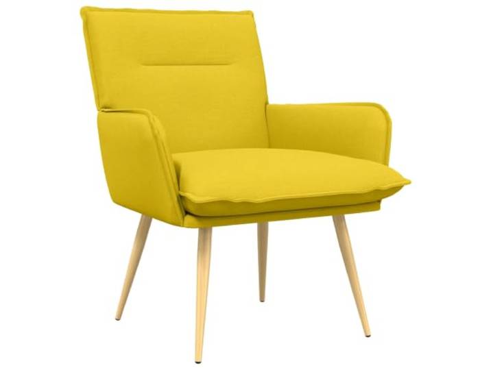HFXHIJXQ Sessel Polstersessel Helles Gelb mit Metallgestell Bequemer Relaxsessel mit abnehmbarem Kissen und weichem Polsterbezug für Schlafzimmer, Wohnzimmer oder Leseecke.
