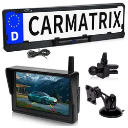 CARMATRIX HD Funk Rückfahrsystem mit 5" Monitor Nummernschild für EU & Österreich