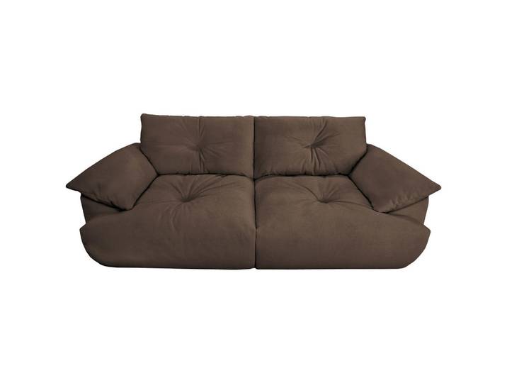 Ambia Home Bigsofa, Dunkelbraun, Kunststoff, 243x90.5x130 cm, Rücken echt, Wohnzimmer, Sofas & Couches, Sofassofas
