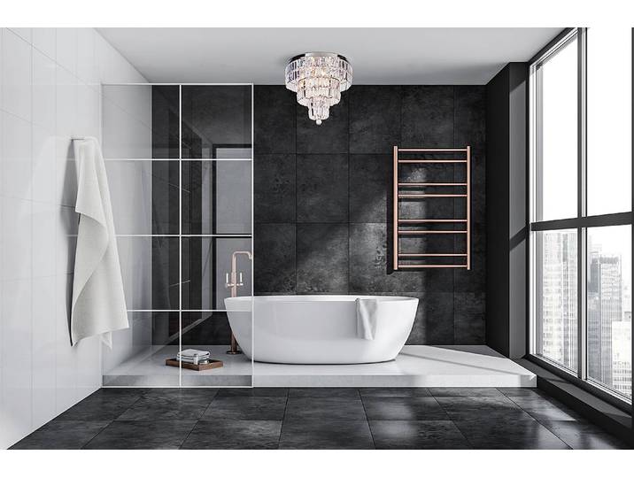 Plafonnier Ø 50cm Métal Acier chromé Verre transparent E14