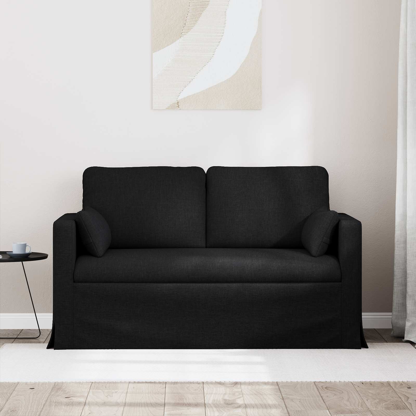 vidaXL Canapé Noir 139 x 78 x 80 cm tissu