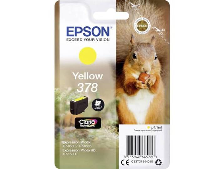Epson EP64578 Original 378 inkt eekhoorns, XP-8500 XP-8600 XP-8605 XP-15000, geschikt voor Amazon Dash Replenishment (geel)
