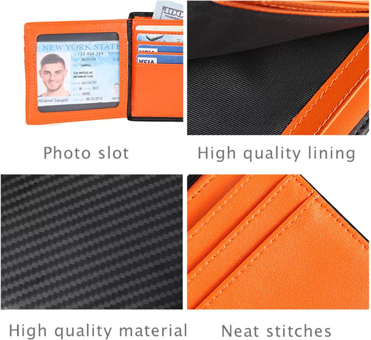 INF Kartenhalter aus echtem Leder mit RFID-Blockierung