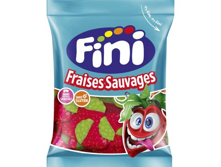 Fini Smooth Bonbons Gélifiés Halal Fraise Sauvage, 90 g
