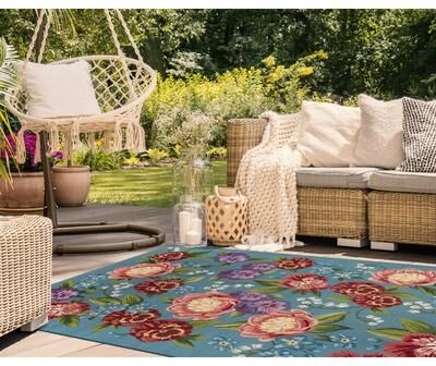 Lush Decor Marina Secret Garden Indoor/Outdoor Area Rug