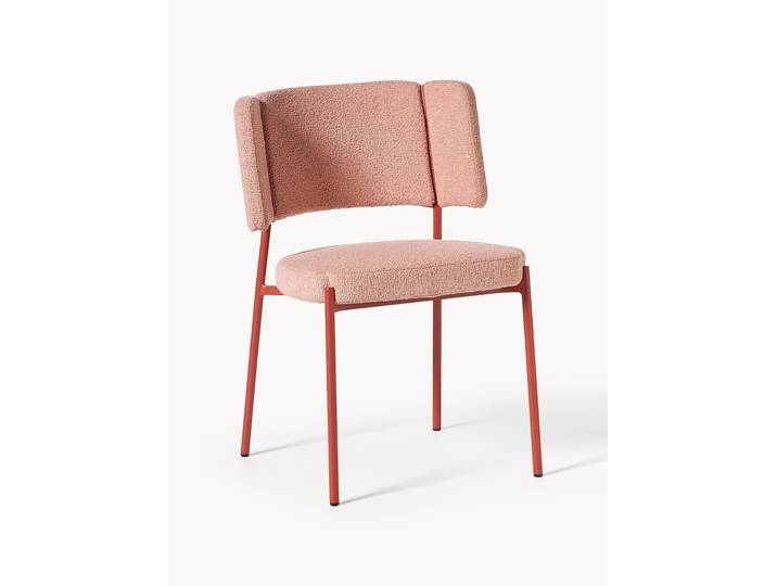 Bouclé gestoffeerde stoelen Samantha, 2 stuks