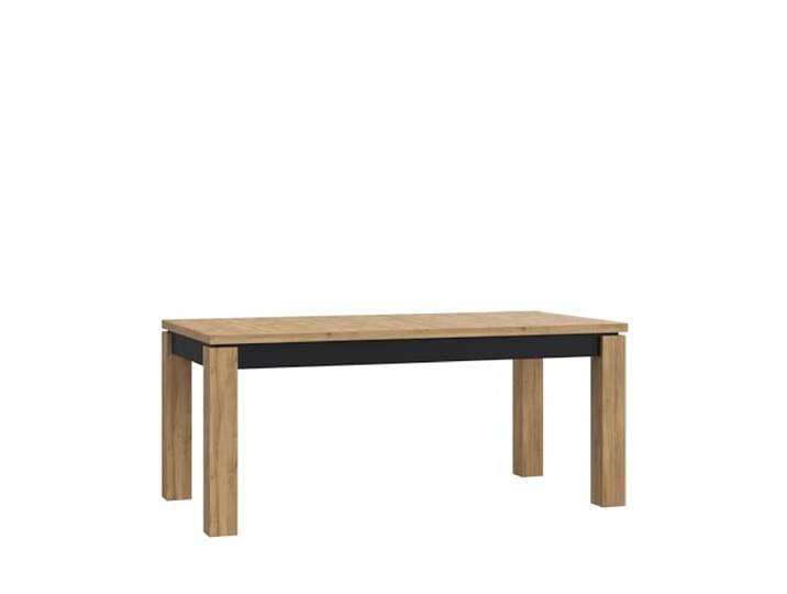 Forte KASZIMIRO Esstisch 180, ausziehbar, Esszimmer, Wohnzimmertisch, Holzwerkstoff, Waterford Eiche Holzdekor/Schwarz, 180,4 cm breit x 78,2 cm hoch x 90,4 cm tief