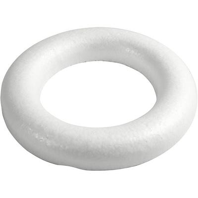Creativ Company Styroporring, flach, Größe 30 cm, Dicke 40 mm, Weiß, 1 Stk