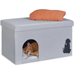Relaxdays Katzenhöhle (Hund, Katze), Hundebett + Katzenbett
