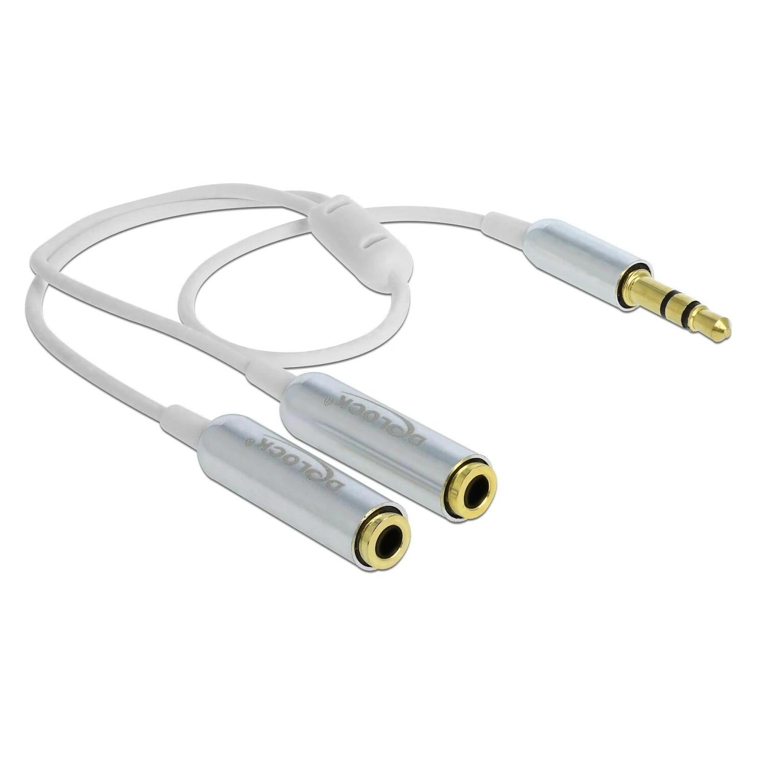Delock Splitter Klinke 3,5 mm - 2x Klinkenbuchse (0.25 m, AUX Kabel) (65355)