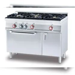 3-Flammen-Kombiherd mit statischem Elektrobackofen und neutralem Fach mit Tür. Abmessungen 120x60 h90 cm. Modell CF3-612GEMV