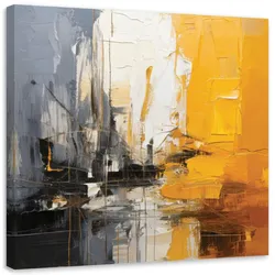 LEINWANDBILD Abstraktion Impasto Gelb 60x60cm
