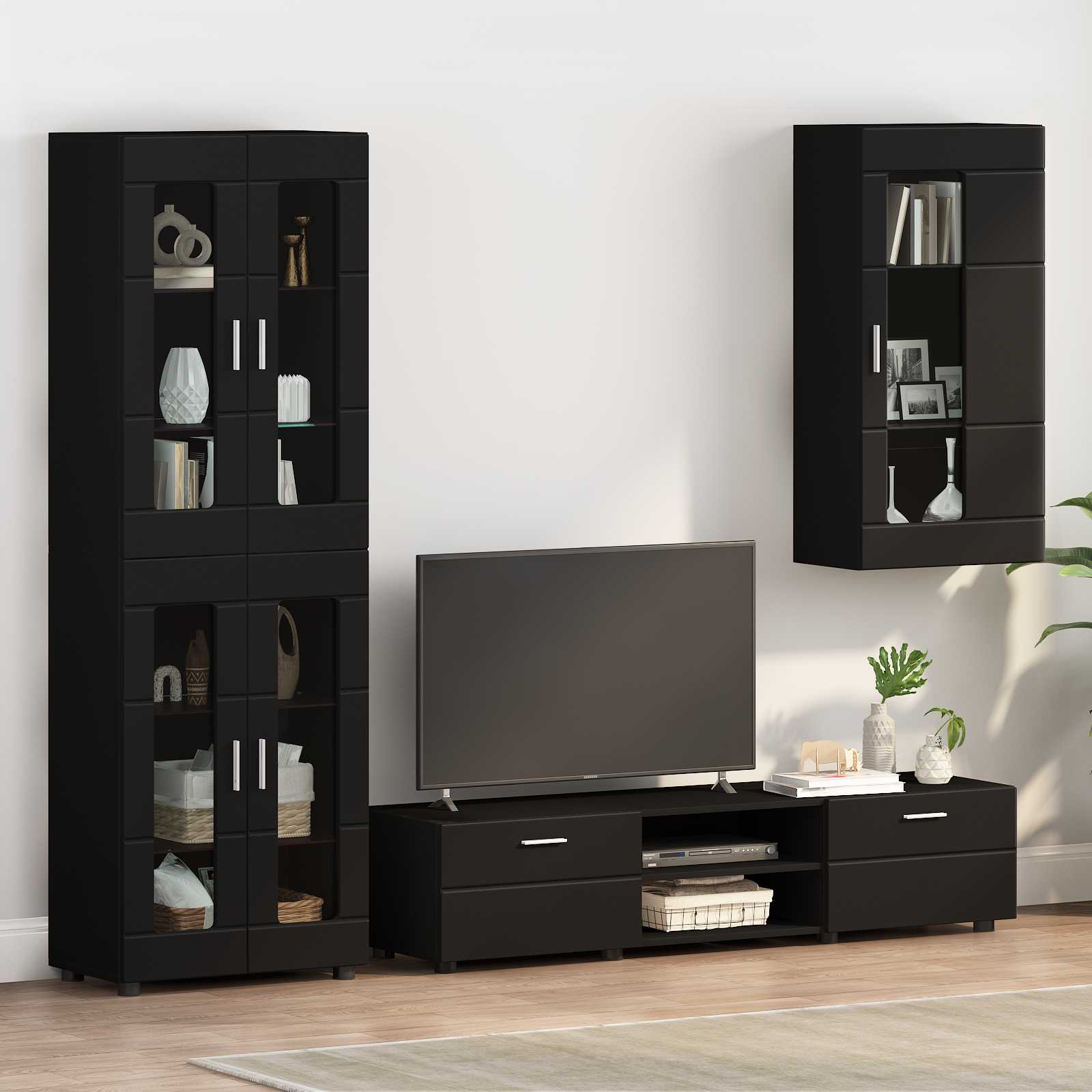 vidaXL Armario de Madera Negro Madera de ingeniería Negro