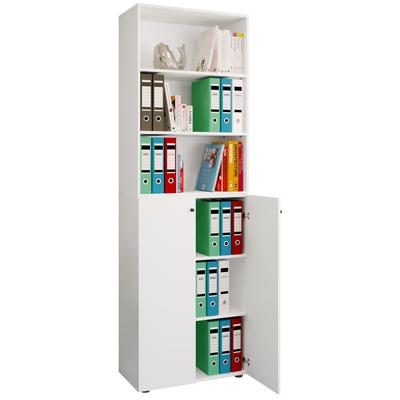 Aktenschrank VCM "Büroschrank Regal Ordner Aktenschrank Lona 6fach", weiß, B:70cm T:40cm, Obermaterial: 100% Holz Wood., Schränke
