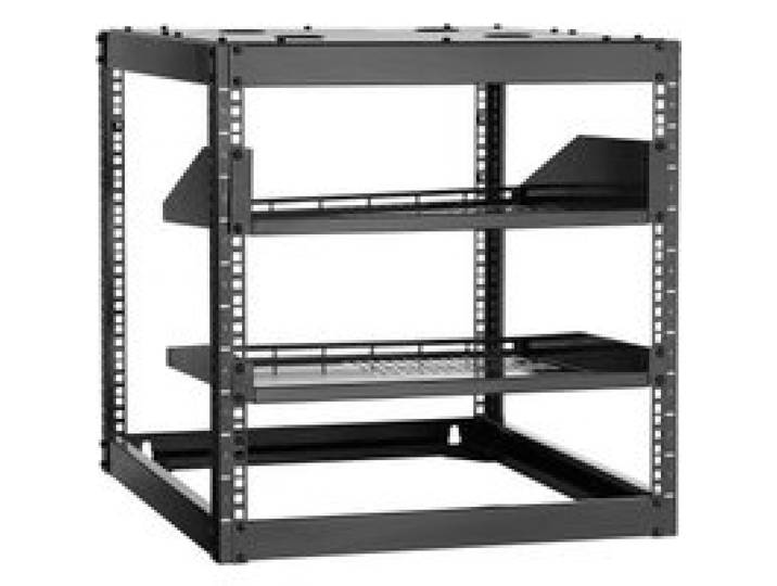 VEVOR Rack de Serveur à Cadre Ouvert 10U Support de Réseau Autoportant ou Mural, Profondeur 585 mm, avec Étagères Ventilées, Matériel de Montage, pour Équipements Réseau Informatique et Audiovisuel