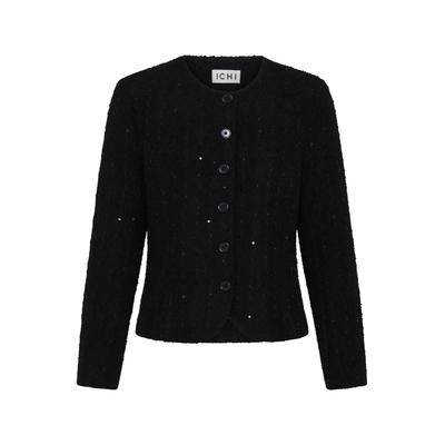 Blusenblazer ICHI "ICHI Blazer IHNINKY", Damen, Gr. XXL, schwarz, Blazer Blusenblazer