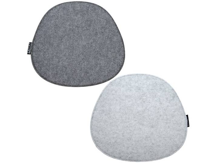 FILZ-SITZKISSEN zum Wenden, 2er Set 40/37/2,5 cm, Grau