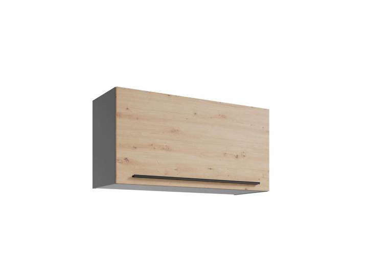 P & B Küchenoberschrank, Anthrazit, Eiche Artisan, 1 Fächer, 100x50x31 cm, hängend, Küchen, Küchenmöbel, Küchenschränke, Küchenoberschränke