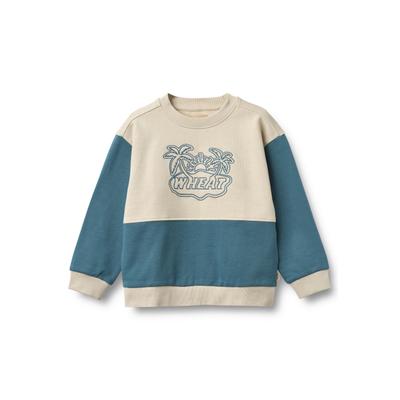 Sweater WHEAT "WHEAT Sweatshirt L/S Steff", Jungen, Gr. 92, blau teal, 100% Baumwolle, Rundhals, Sweatshirts Sweater