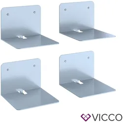 VICCO Unsichtbares Bücherregal GHOST 4er Set Wandregal Regal Metall Buchregal