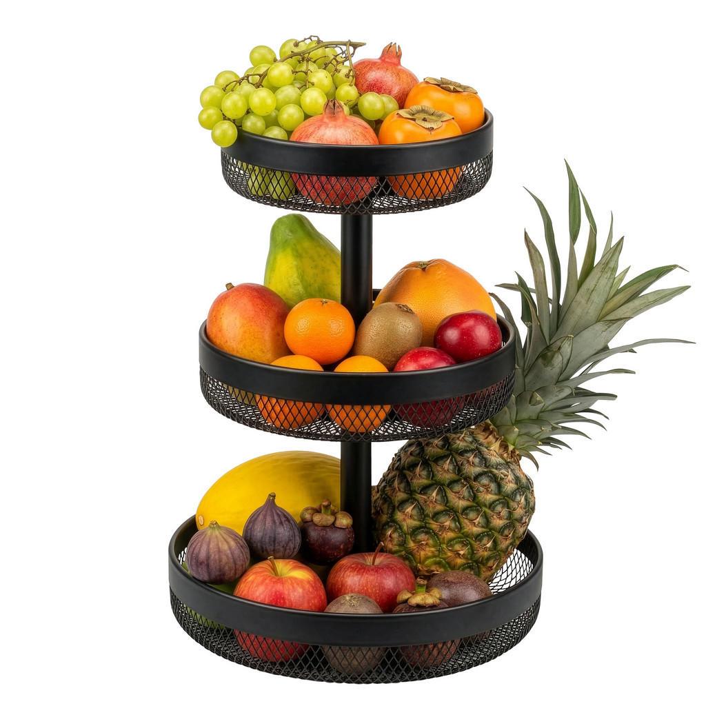 eluno Obstetagere, Schwarz, Metall, 42 cm, Essen & Trinken, Geschirr, Schalen & Schüsseln, Obstschalen