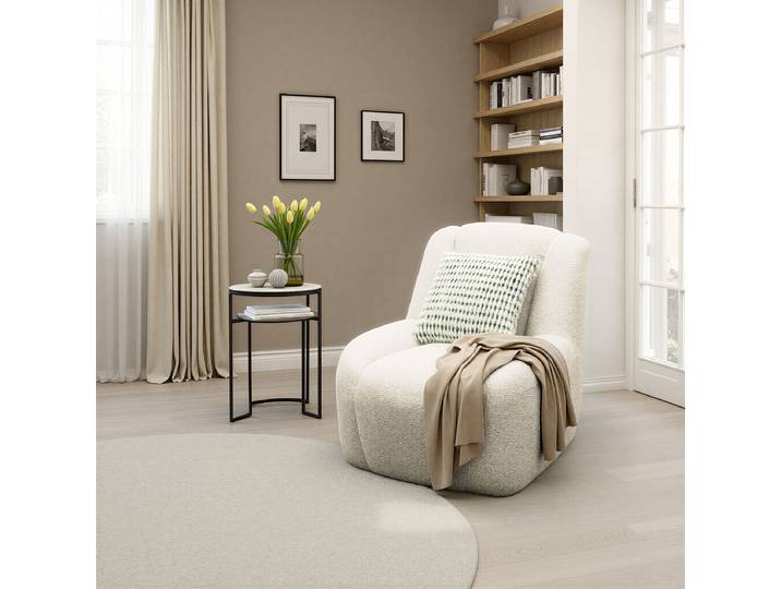 Sessel Beige Chenille Caryl 77 x 82 x 93cm