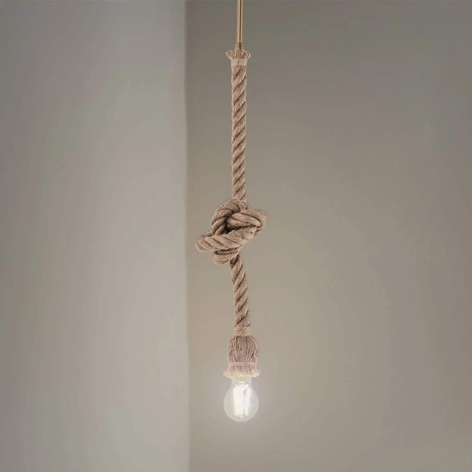 Opviq Hanglamp Maritiem Beige/Goud, Dimbaar, Textiel en Metaal
