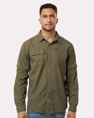 Columbia 212332 Men's Skien Valley Pocket Shirt in Stone Green size Small   Nylon