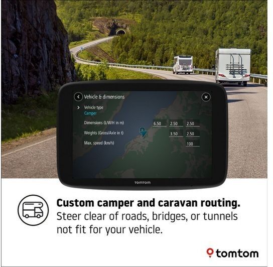 TomTom GO Camper Max 7" Sat Nav - Worldwide Maps
