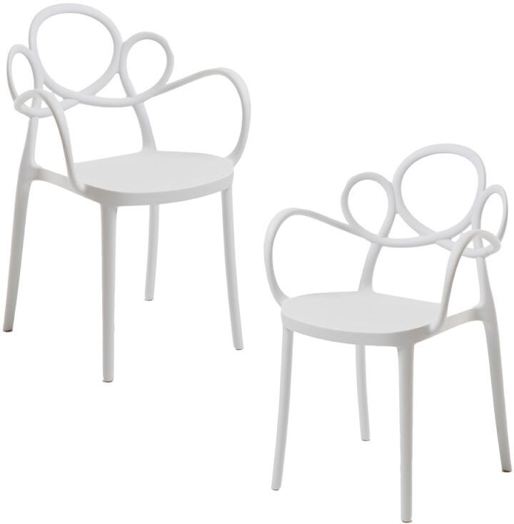 RegalosMiguel Pack 2 Sillas Sky con Reposabrazos - Blanco