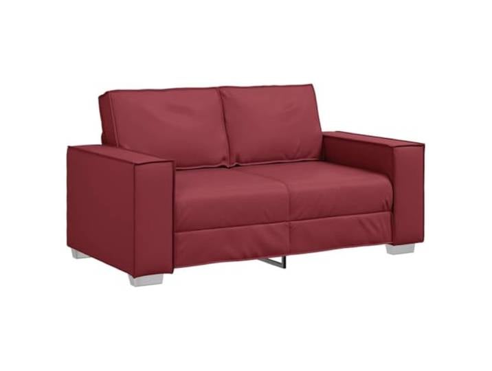 KKgypkn Zweisitzer-Sofa Kunstleder Weinrot 160 cm Metallrahmen, Schaumstoff-Füllung, pflegeleicht, Wohnzimmer, moderne Optik