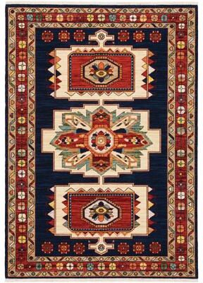 Style Haven Leander Bohemian Medallions Fringed Wool Blend Area Rug