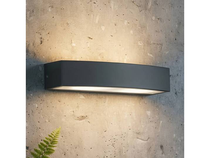 IDEAL LUX Außenwandleuchte Andromeda, dimmbar, alu / grau / zink, für Badezimmer, Aluminium, Modern, Wandlampe