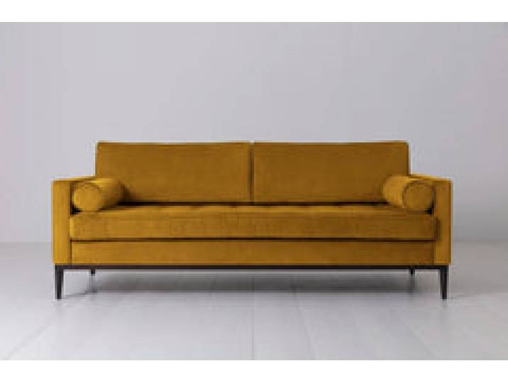 Model 02 Dreisitzer-Schlafsofa , Senfgelb