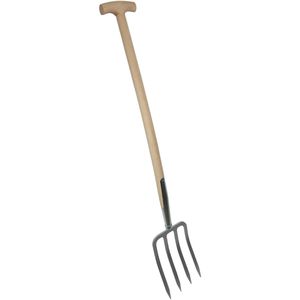 SHW Spatengabel 54631, Havau, T-Griff, mit 4 Zinken, aus Stahl, Länge 115cm