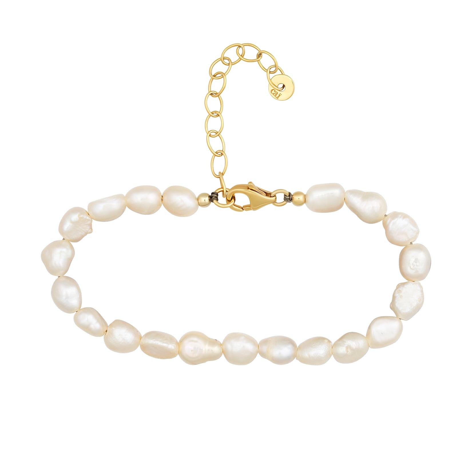 cai Armband 925 Sterling Silber vergoldet Perlen