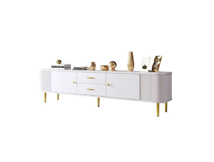 muvano TV-Schrank TV-Schrank Lowboard mit Schubladen und abgerundeten Ecken 170cm