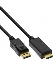 InLine DisplayPort zu HDMI Konverter Kabel 4K/60Hz schwarz 2m Schwarz (17182I)