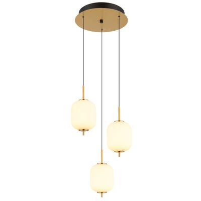 GLOBO LIGHTING LED Pendelleuchte "EWALD", gold (messingfarben), 1 Stk., Leuchten, Hängelampe/Hängeleuchte/Glas opal/höhenverstellbar/messingfarben, LED Pendelleuchte