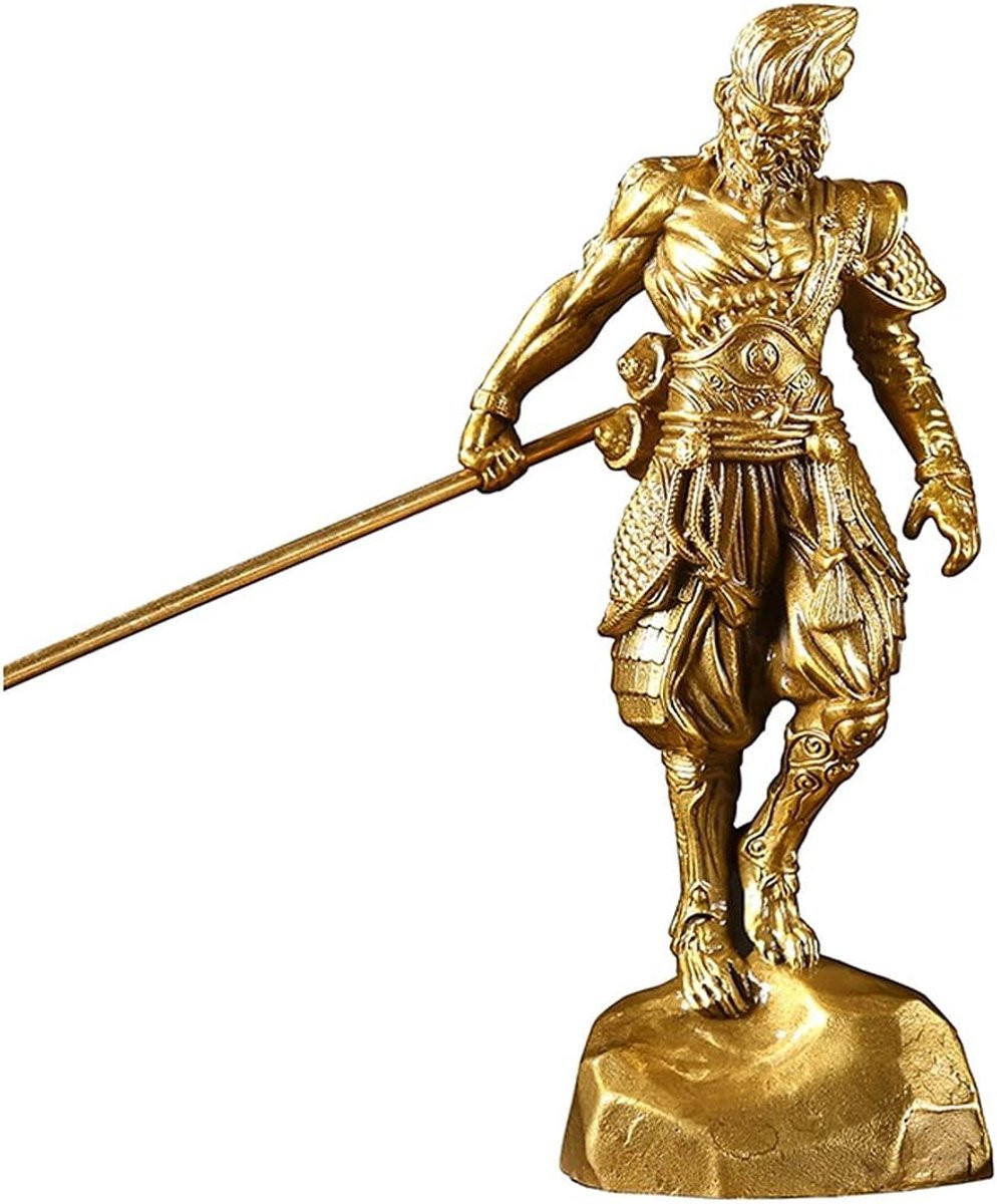 Handgemaakt Messing Standbeeld Figuur - Decoratief Ornament voor in de Woonkamer - 15,5 x 7 cm