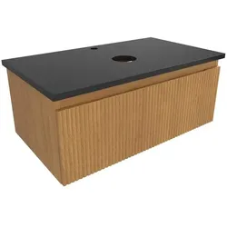 Badezimmerschrank mit Abdeckplatte SAT Evolution 78x30x44,5 cm honigmatt Eiche SATEVO80DMZ