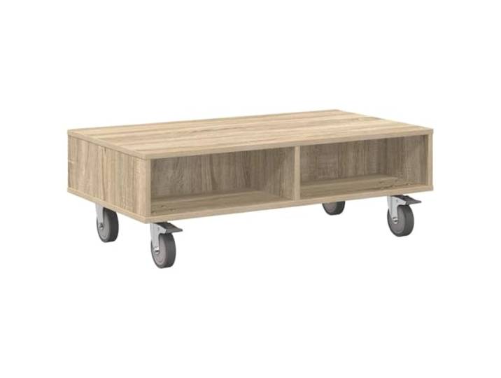 GHVBNMF Beistelltisch mit Rollen Sonoma-Eiche 90x50x30 cm Couchtisch Flexibler Wohnzimmertisch mit 4 Rädern und Ablagefläche. Ideal als mobiler Nachttisch im Schlafzimmer für Bücher.
