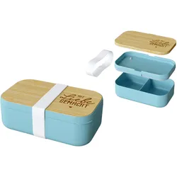 Geschenk für Dich Brotdose Mit Liebe gemacht 970ml - blau|natur|weiß