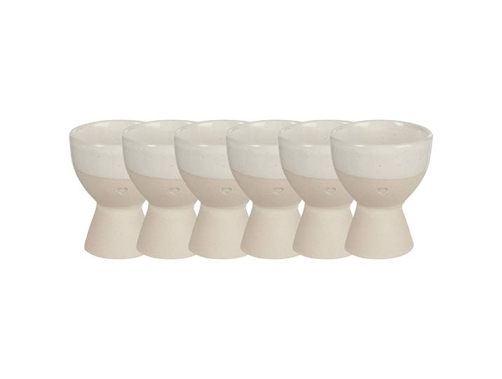 Eierbecher Herz 6er-Set Ø 6cm Weiß/Weiß