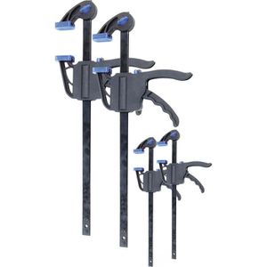 CONP Einhandzwinge B25665, 4-teiliges Set, 30-60mm Ausladung, Spannweite 105-155mm