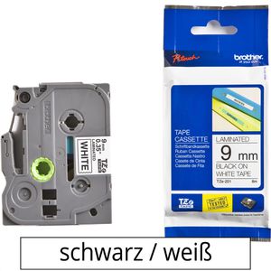 Brother TZe-221 9mm Schriftband P-touch Tape weiß