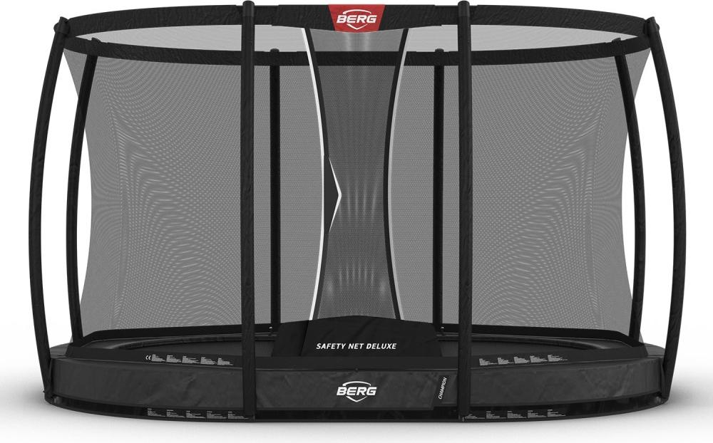 BERG Grand Champion InGround 350 x 250 oval Grey / grau + Safety Net Deluxe