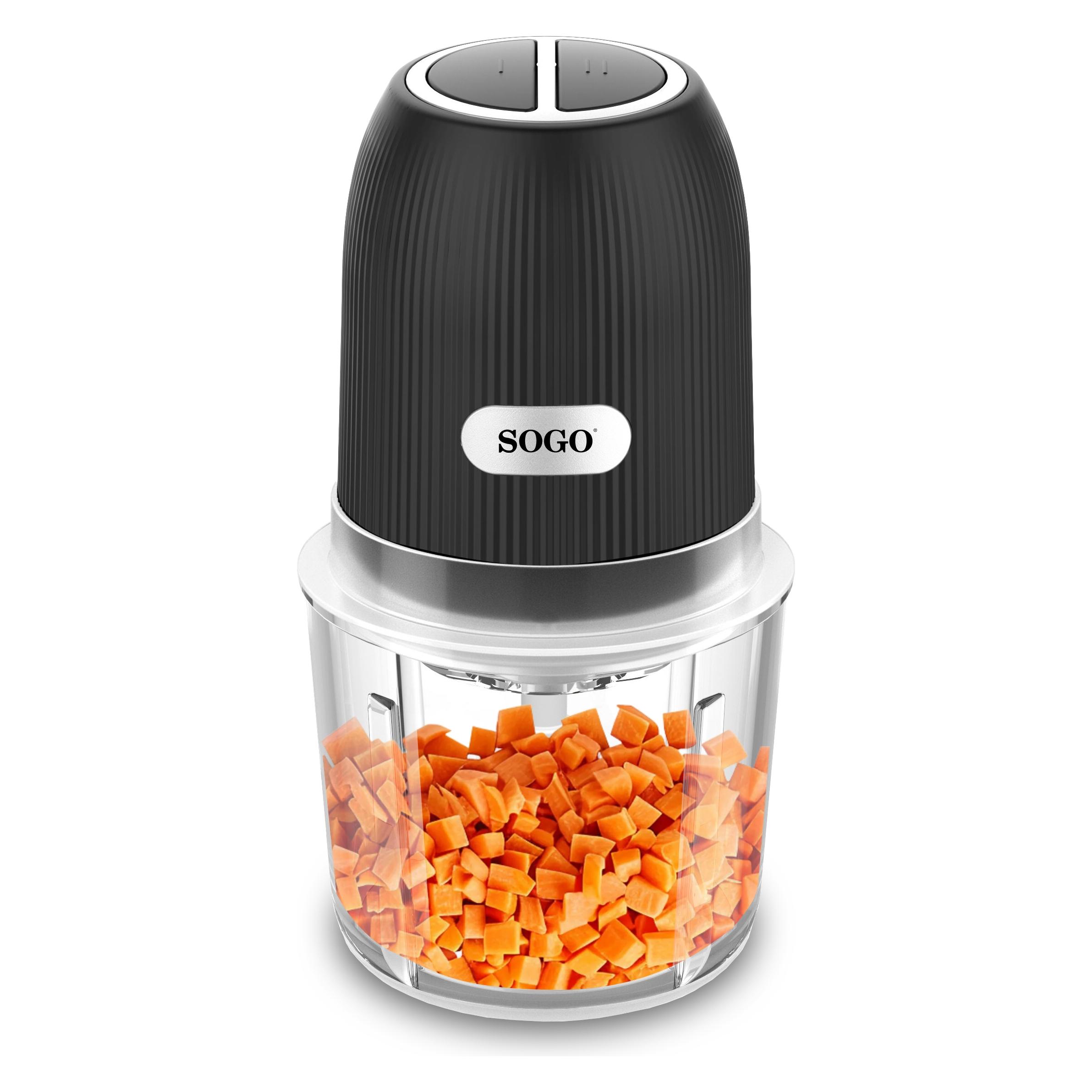 Sogo Food Chopper with 2 Speeds and 0.6L Glass Bowl, 350w (600 ml, 300 W) (SOGO036)