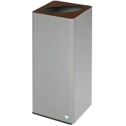 Mülltrennsystem VAR WSG Quadro 79 70 L silber sepiabraun verzinktes Stahlblech, mit Klemmring für Müllsäcke